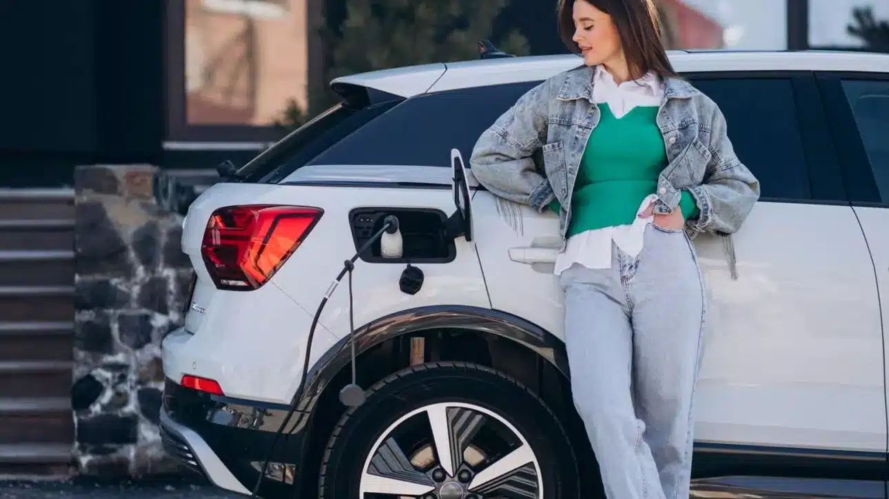 Person waiting to finish charging their electric vehicle