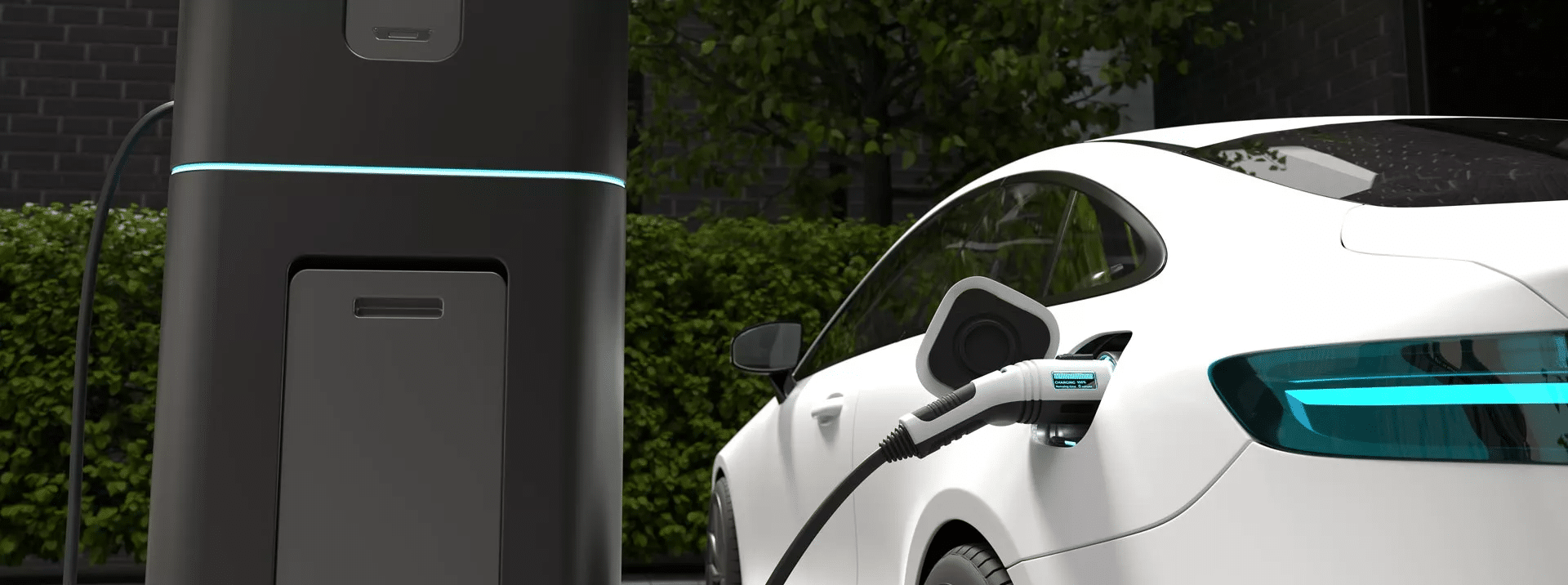 Electric vehicle charging at home after being installed by a professional electrician